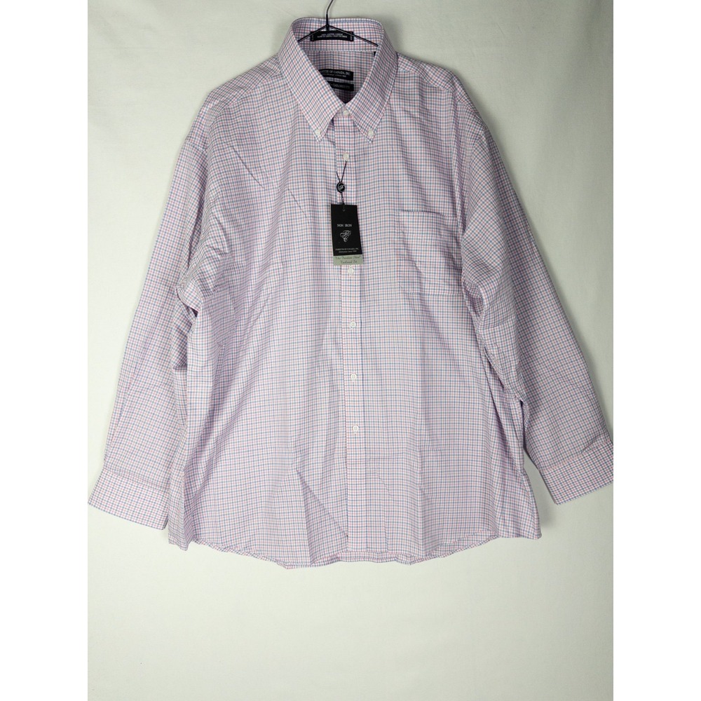 NWT Forsyth of Canada Shirt Mens‎ 18.5 34/35 Button Down Non Iron Plaid Casual
